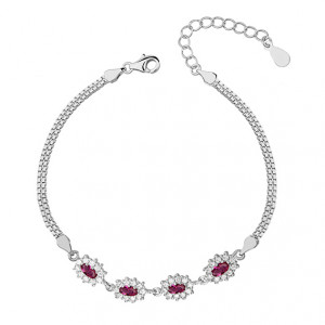Bratara argint cu pietre rosii DiAmanti Z1099BR1_RU-DIA (Argint 925‰ 4,9 g.)
